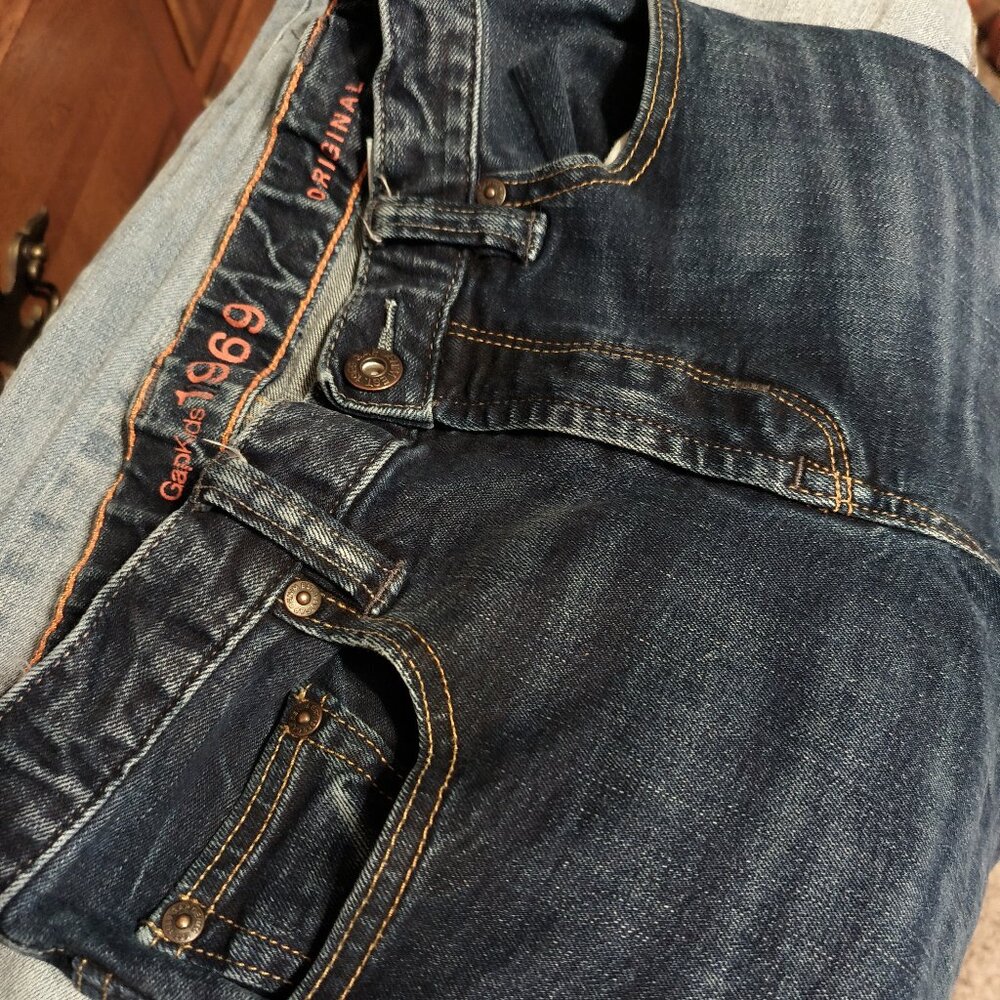 GapKids 1969 Original Medium Wash Distressed Denim Jeans 16